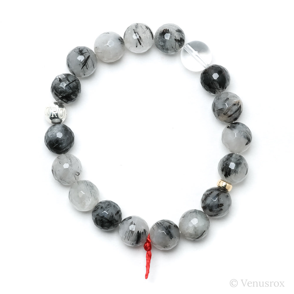Tourmalinated Quartz Bead Bracelet from Brazil | Venusrox
