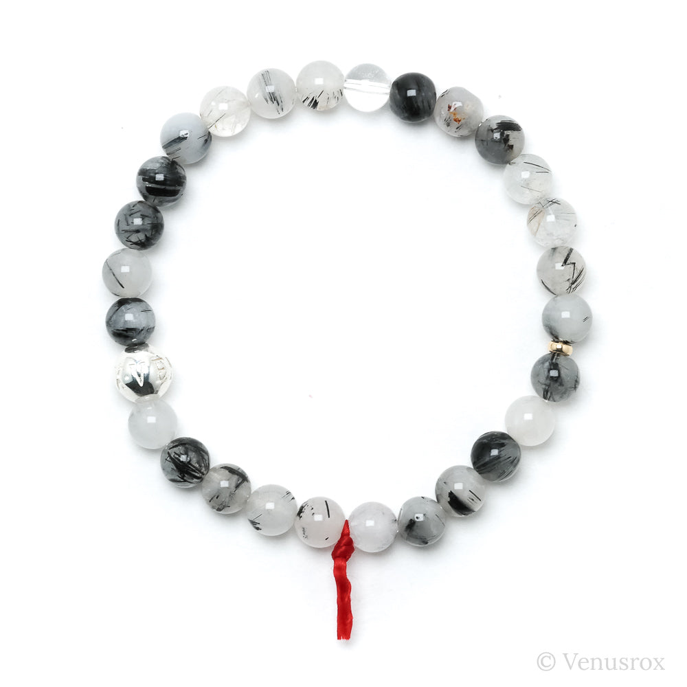 Tourmalinated Quartz Bead Bracelet from Brazil | Venusrox