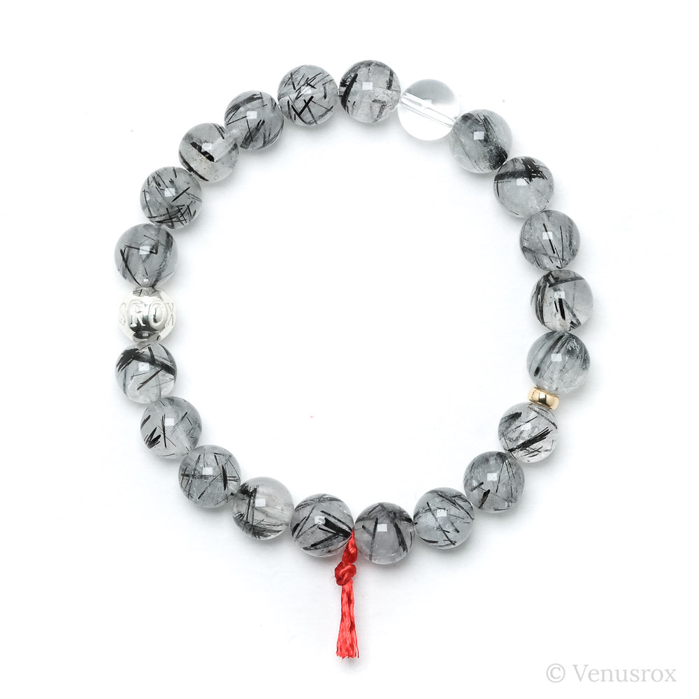 Tourmalinated Quartz Bead Bracelet from Brazil | Venusrox