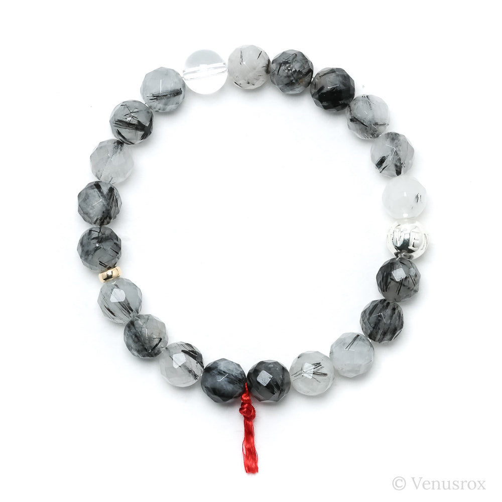 Tourmalinated Quartz Bead Bracelet from Brazil | Venusrox
