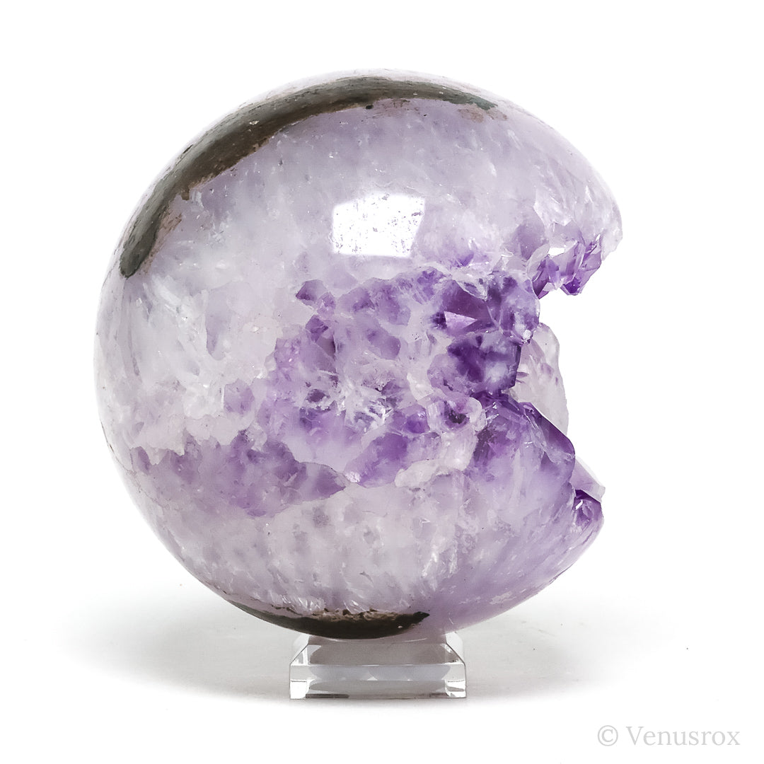 Clear Quartz with Amethyst Geode Sphere from Brazil | Venusrox