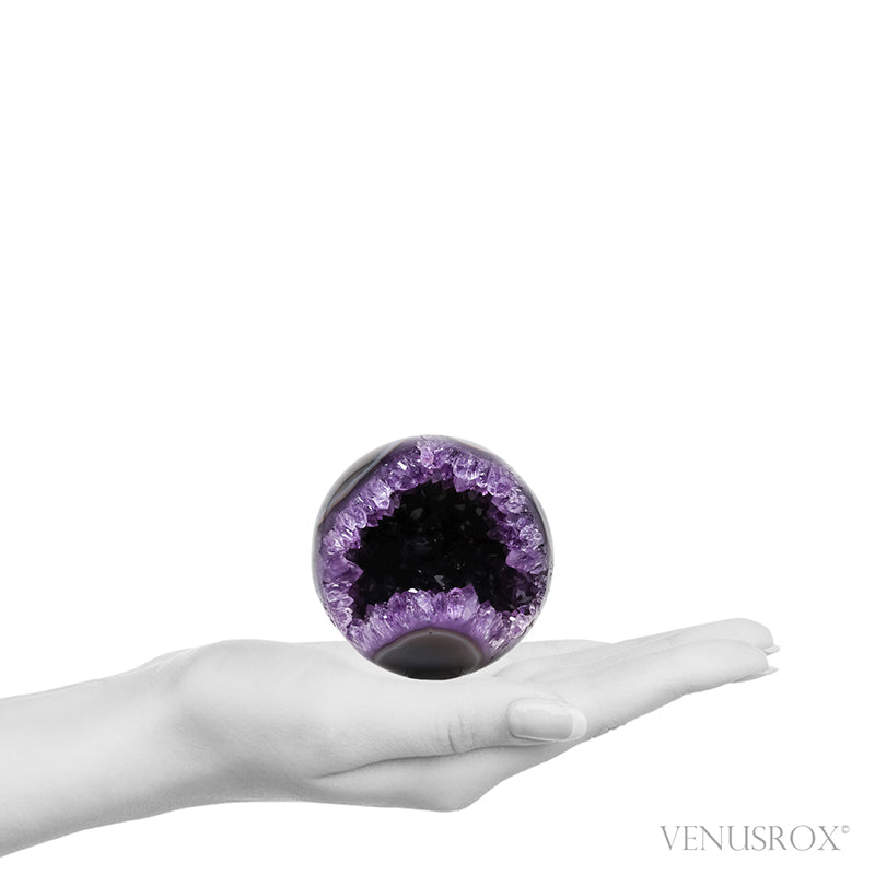 Amethyst with Agate Geode Sphere from Brazil | Venusrox