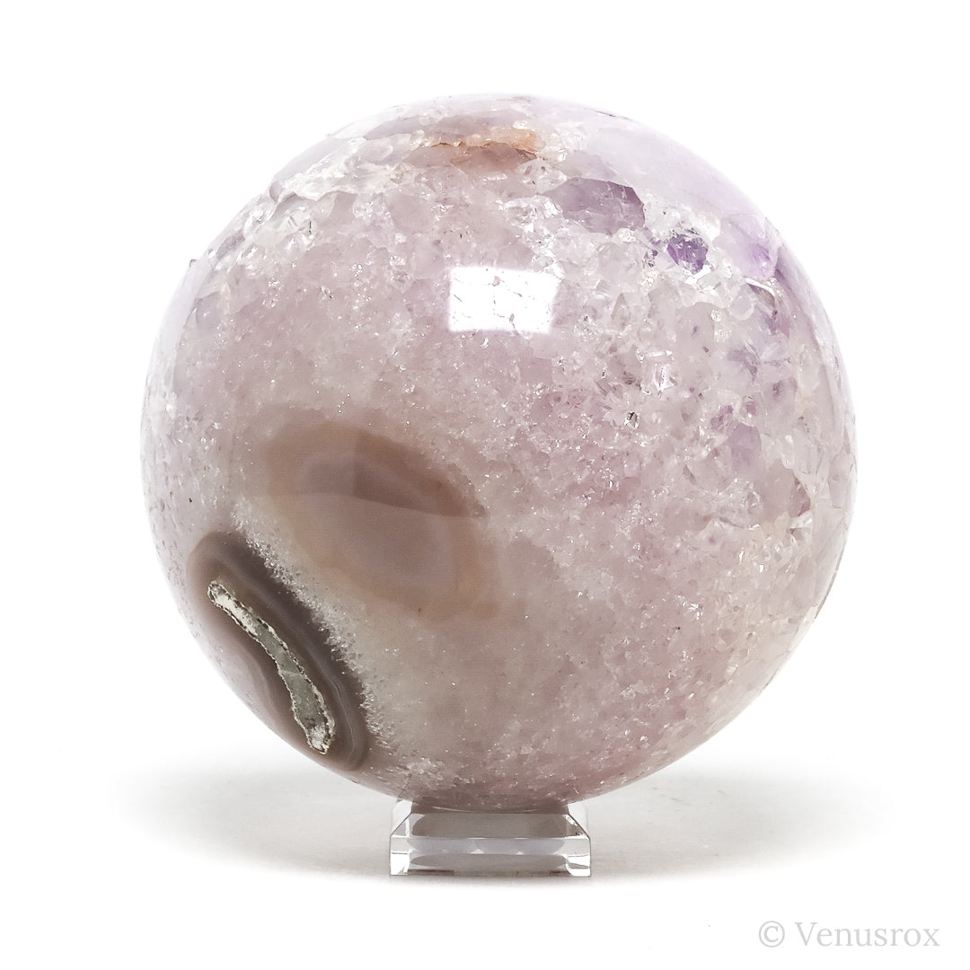 Amethyst with Clear Quartz & Agate Geode Sphere from Brazil | Venusrox
