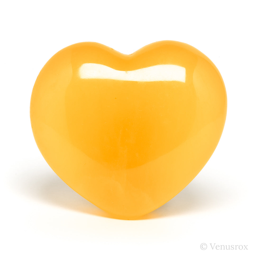Orange Calcite Polished Heart from Utah, USA | Venusrox