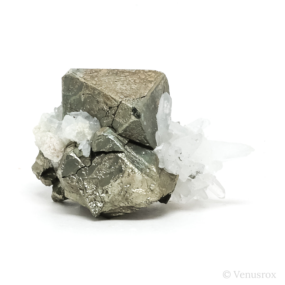 Pyrite with Quartz Natural Cluster from the Huanzala Mine, Huallanca District, Huánuco Department, Peru | Venusrox