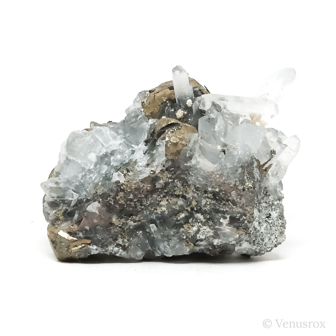 Pyrite with Quartz Natural Cluster from the Huanzala Mine, Huallanca District, Huánuco Department, Peru | Venusrox
