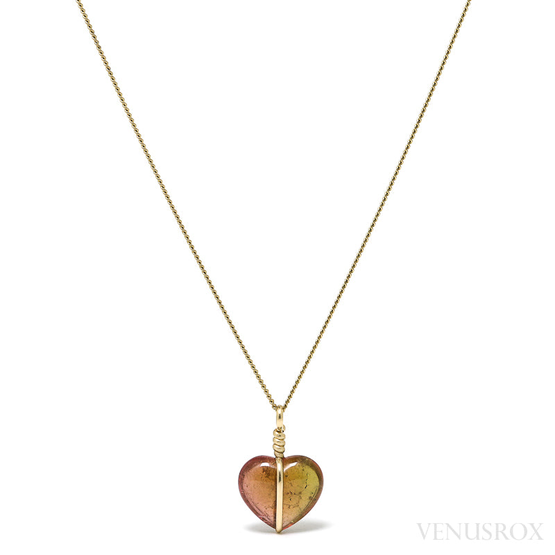 Pink & Green Tourmaline Polished Heart from Brazil | Venusrox