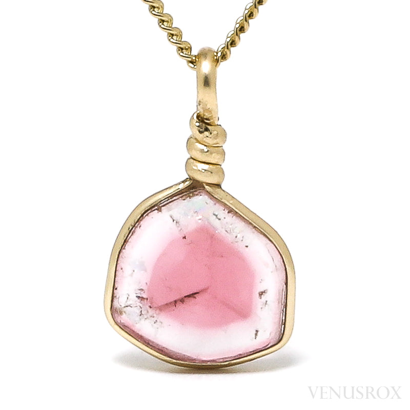 Pink Tourmaline Polished Slice Pendant from the Malkhan Pegmatite Field, Krasnyi Chikoy, Chitinskaya Oblast, Transbaikal, Eastern Siberia, Russia | Venusrox