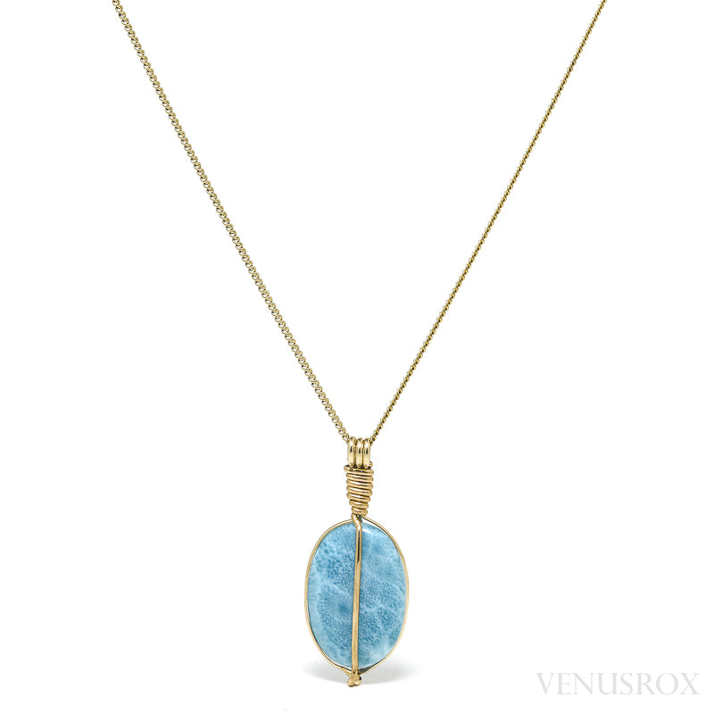 Larimar Polished Crystal Pendant from Dominican Republic, Caribbean Sea | Venusrox