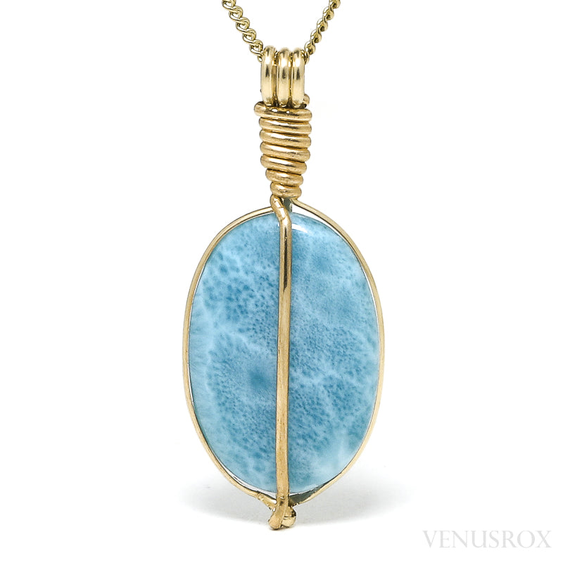 Larimar Polished Crystal Pendant from Dominican Republic, Caribbean Sea | Venusrox