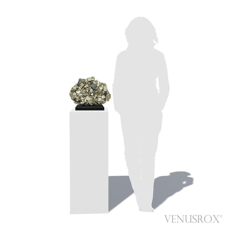 Pyrite Natural Cluster from the Huanzala Mine, Huallanca District, Dos de Mayo Province, Huánuco Department, Peru mounted on a bespoke stand | Venusrox