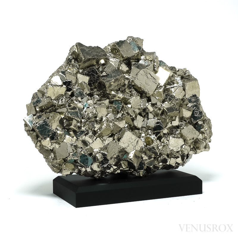 Pyrite Natural Cluster from the Huanzala Mine, Huallanca District, Dos de Mayo Province, Huánuco Department, Peru mounted on a bespoke stand | Venusrox