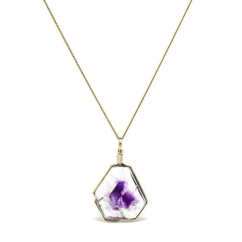 Brandberg Amethyst Quartz Polished Slice Pendant | Venusrox