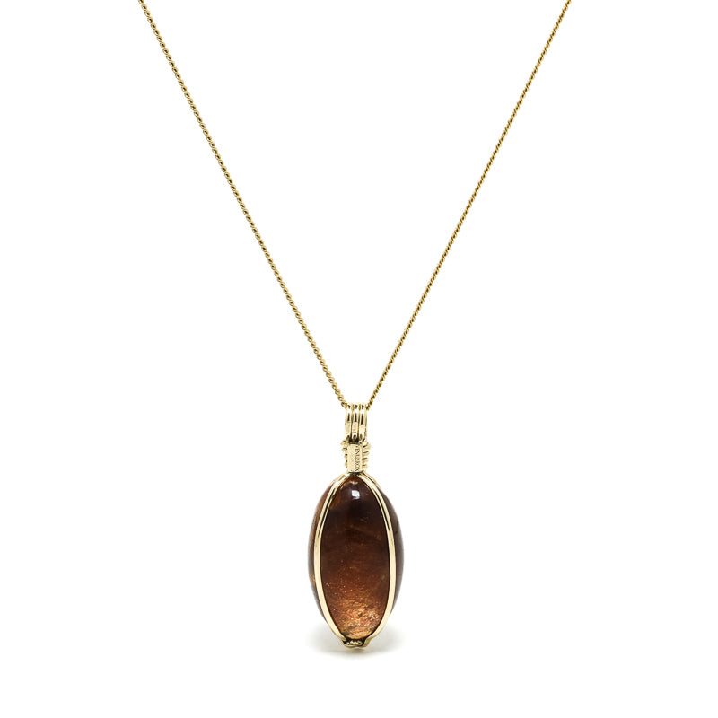 Sunstone Polished Crystal Pendant from India | Venusrox