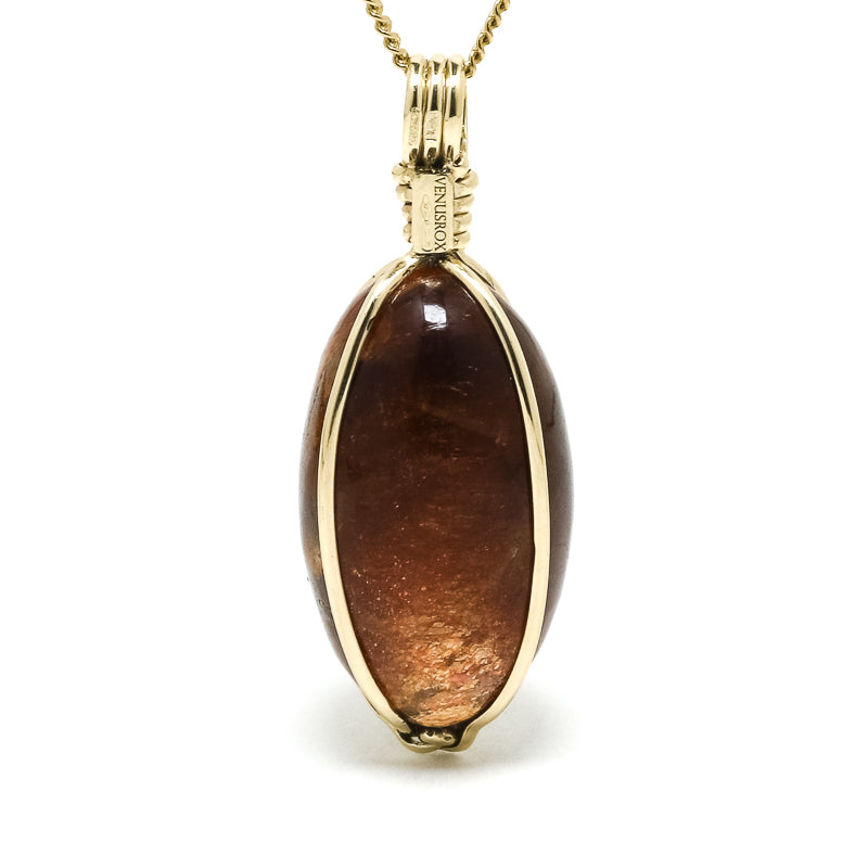 Sunstone Polished Crystal Pendant from India | Venusrox