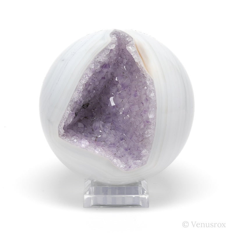 Amethyst with Agate Geode Sphere from Brazil | Venusrox