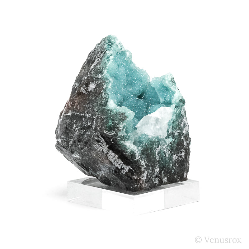 Chrysocolla with Clear Quartz on Matrix Natural Crystal | Venusrox