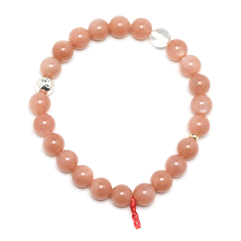Peach Moonstone Bead Bracelet from India | Venusrox