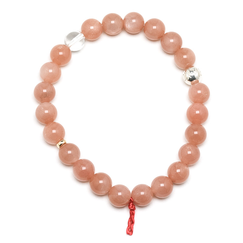 Peach Moonstone Bead Bracelet from India | Venusrox