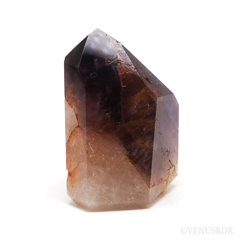 Amethyst with Hematite Phantom in Clear Quartz Polished Point from Cristalina, Goiás, Brazil | Venusrox