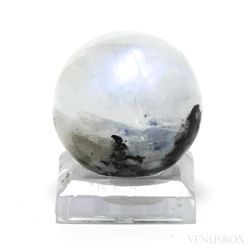 Rainbow Moonstone with Black Tourmaline Polished Sphere from India | Venusrox