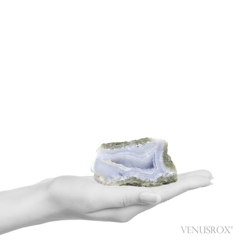 Blue Lace Agate on Matrix Polished/Natural Crystal from Malawi | Venusrox