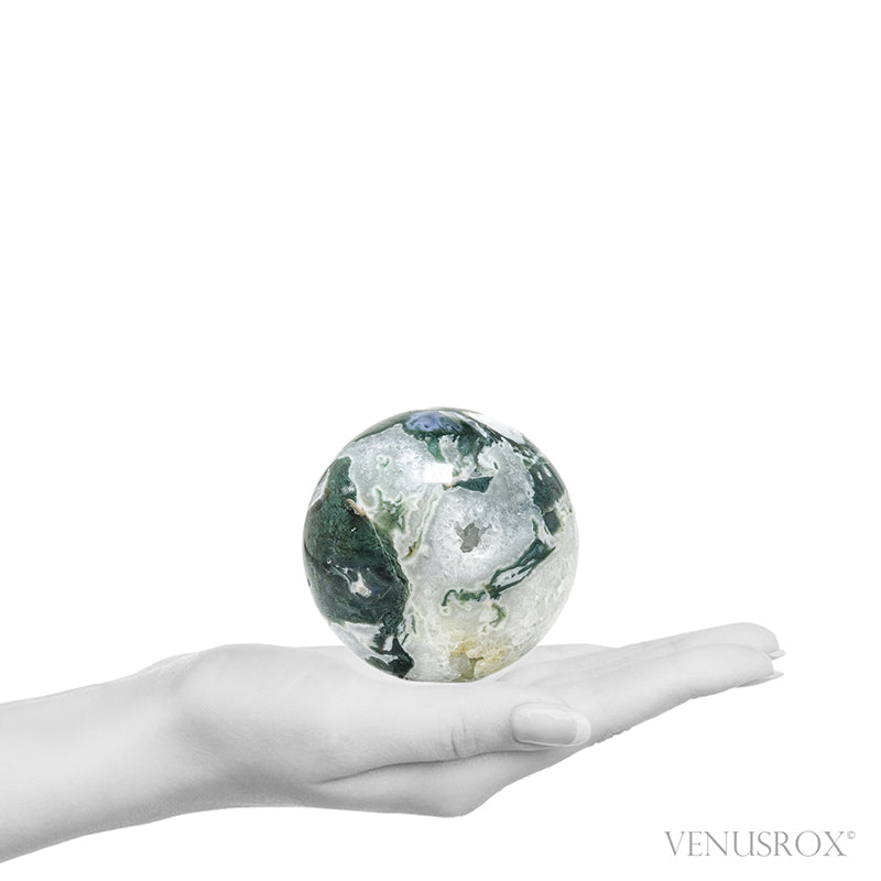Moss Agate with Quartz Polished Sphere from India | Venusrox