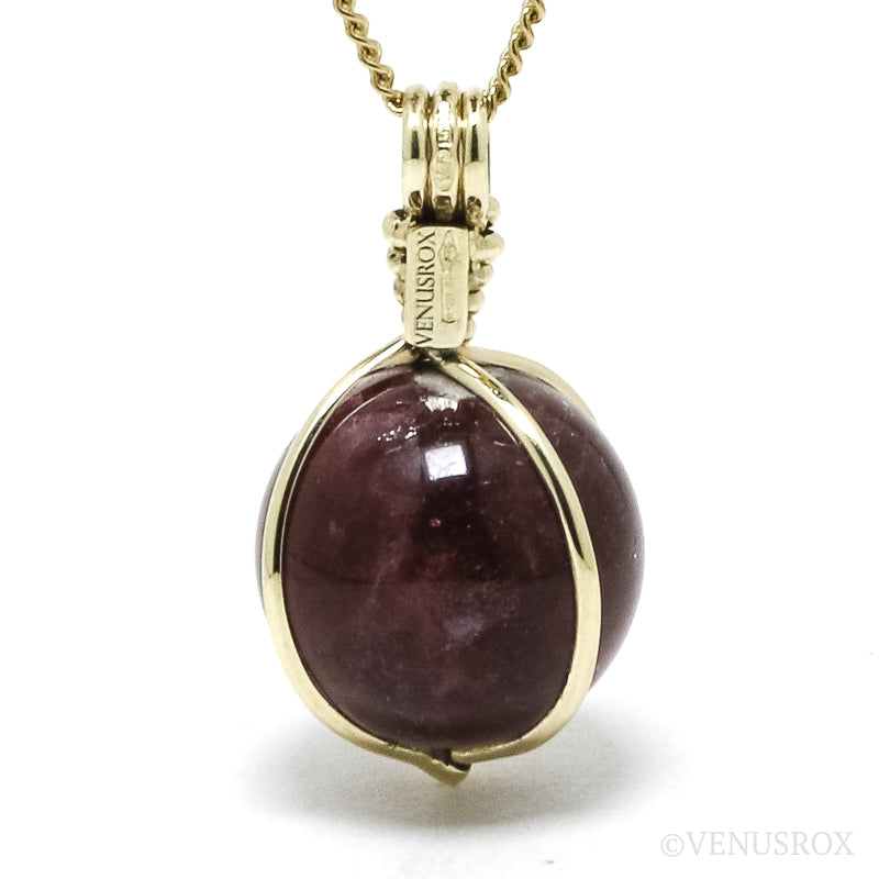 Rubellite (Red Tourmaline) Polished Sphere Pendant from Brazil | Venusrox