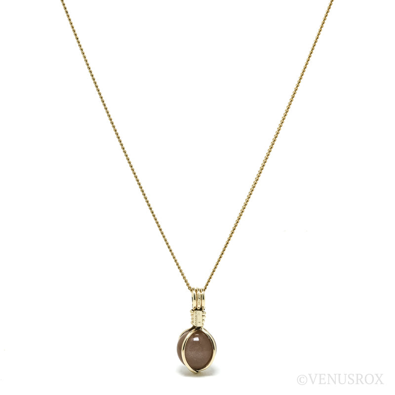 Brown Moonstone Polished Sphere Pendant from India | Venusrox
