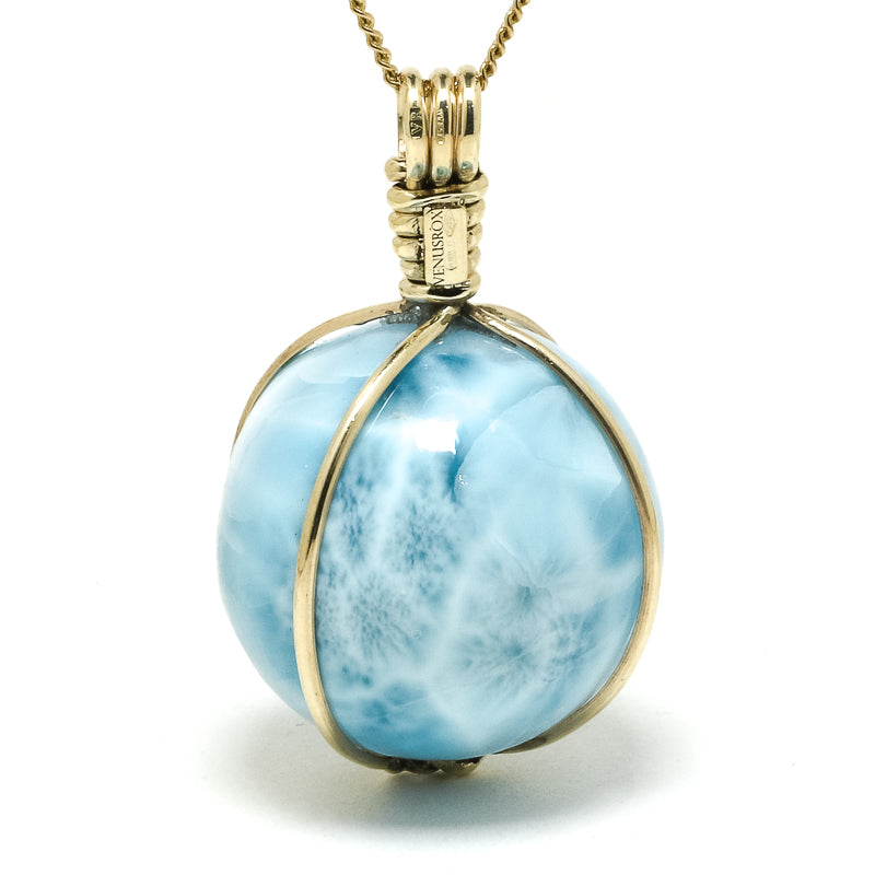 Larimar Polished Crystal Pendant from Dominican Republic, Caribbean Sea | Venusrox