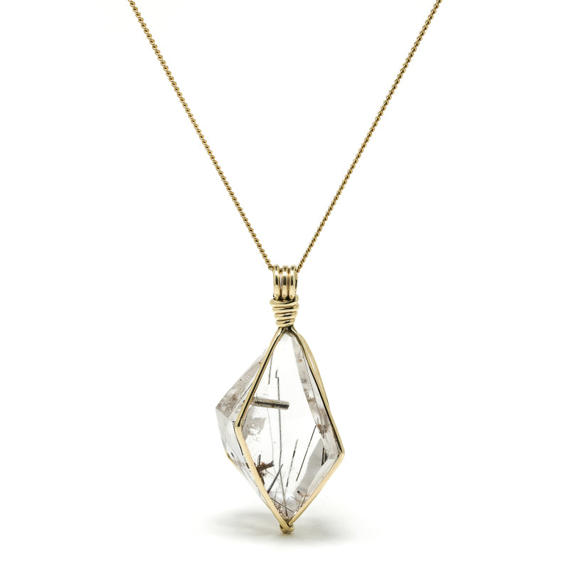 Rutilated Quartz Polished Crystal Pendant from Madagascar | Venusrox