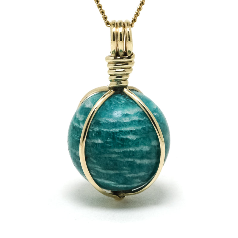 Amazonite Polished Sphere Pendant from the Kola Peninsula, Russia | Venusrox