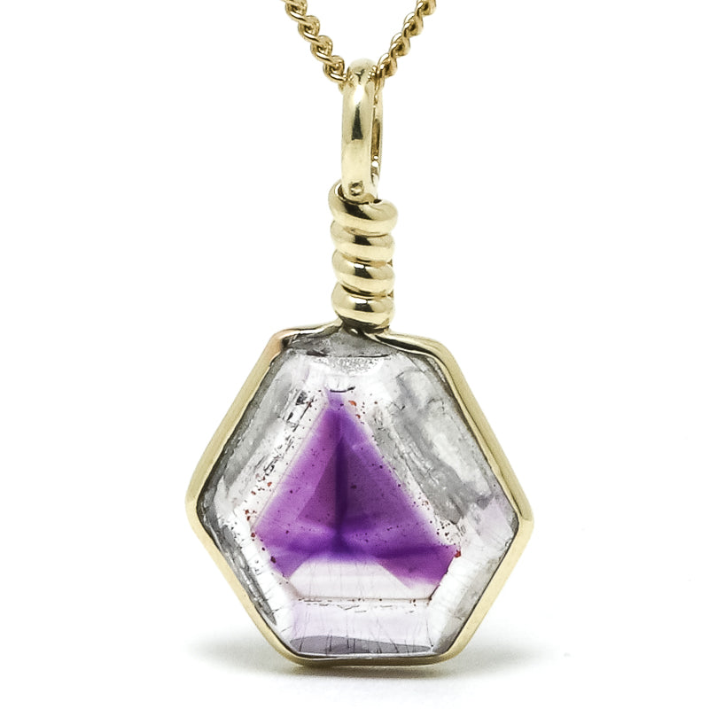 Brandberg Amethyst Quartz Polished Slice Pendant | Venusrox