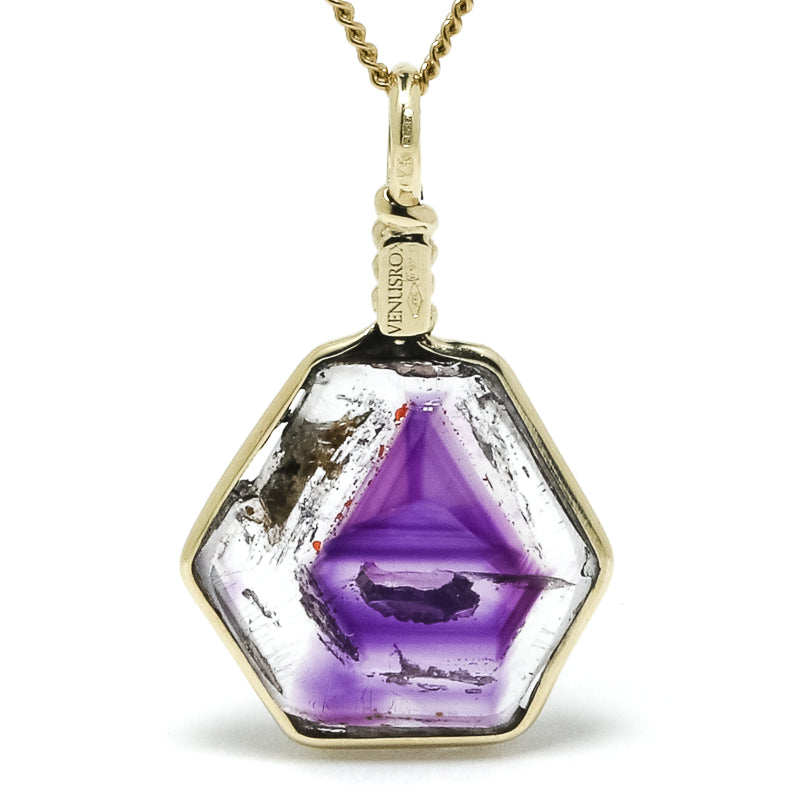 Brandberg Amethyst Quartz Polished Slice Pendant | Venusrox