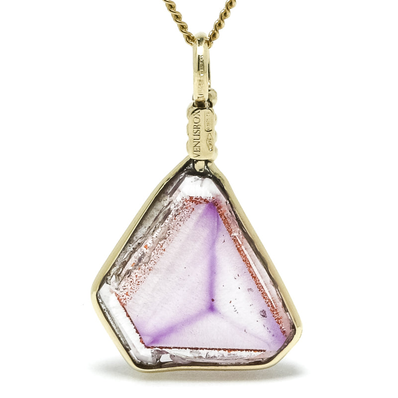 Brandberg Amethyst Quartz Polished Slice Pendant | Venusrox