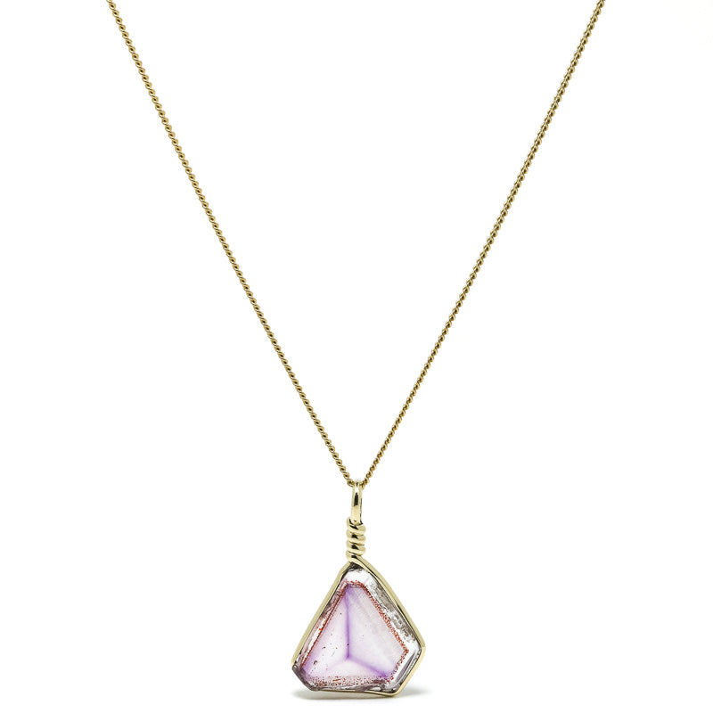 Brandberg Amethyst Quartz Polished Slice Pendant | Venusrox