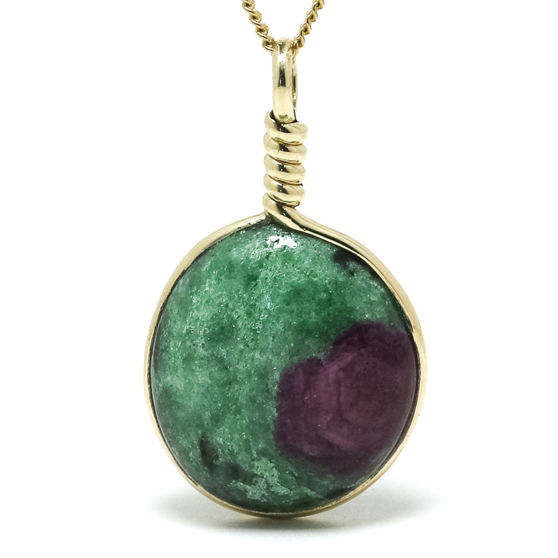 Ruby & Zoisite Polished Crystal Pendant from India | Venusrox
