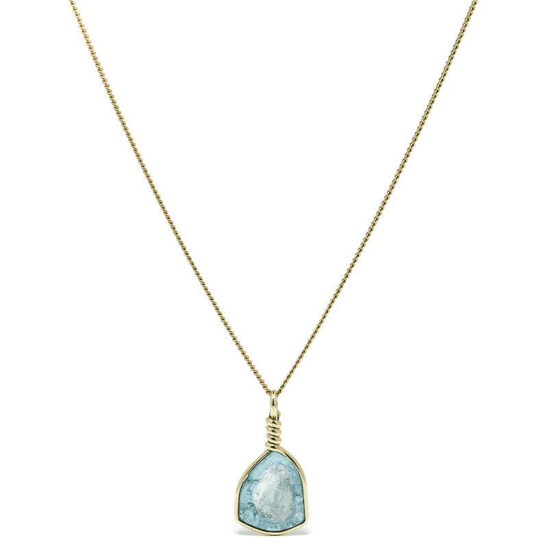 Indicolite (Blue Tourmaline) Polished Slice Pendant from Namibia | Venusrox