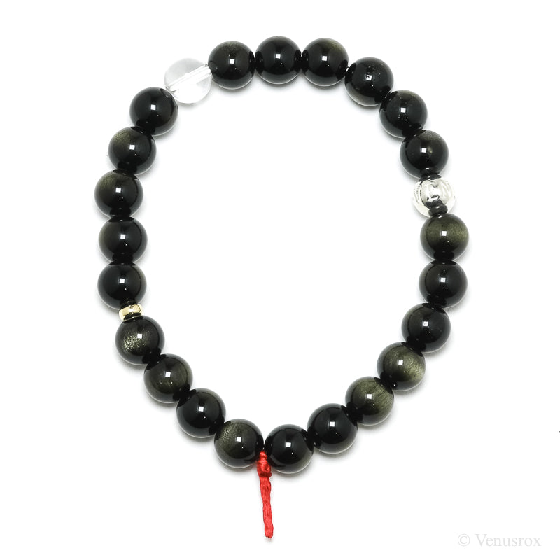 Gold Sheen Obsidian Bead Bracelet from Mexico | Venusrox