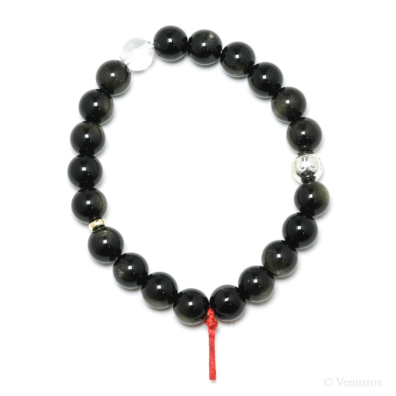 Gold Sheen Obsidian Bead Bracelet from Mexico | Venusrox