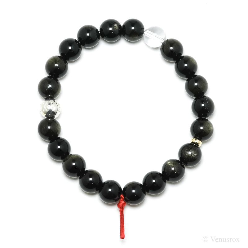 Gold Sheen Obsidian Bead Bracelet from Mexico | Venusrox