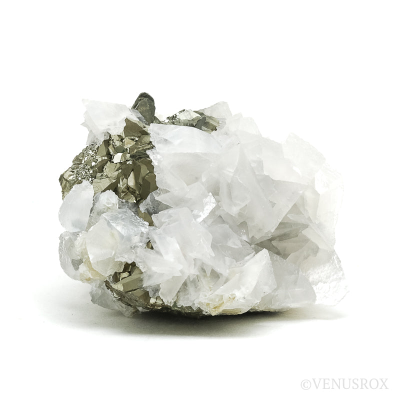 Calcite on Pyrite & Sphalerite Natural Cluster from the Trepča Mining Complex, Trepča Valley, Kosovska Mitrovica, Kosovska Mitrovica District, Kosovo | Venusrox