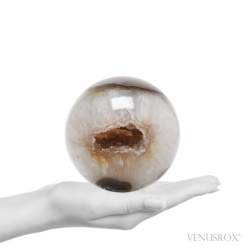Agate with Quartz Geode Sphere from Brazil | Venusrox