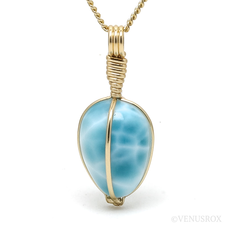 Larimar Polished Crystal Pendant from Dominican Republic, Caribbean Sea | Venusrox