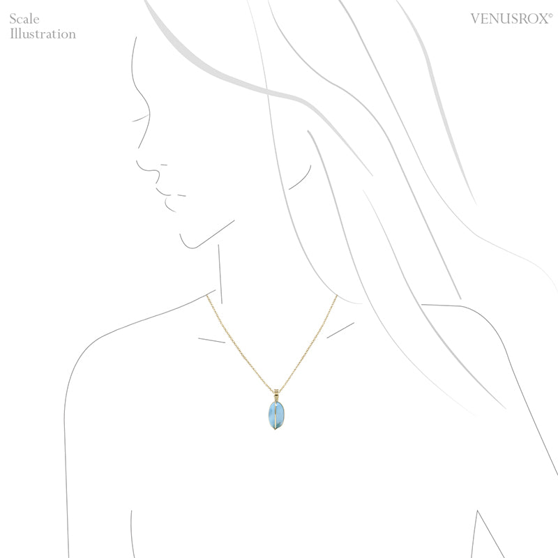 An exquisite Larimar Polished Crystal Pendant from Dominican Republic, Caribbean Sea | Venusrox