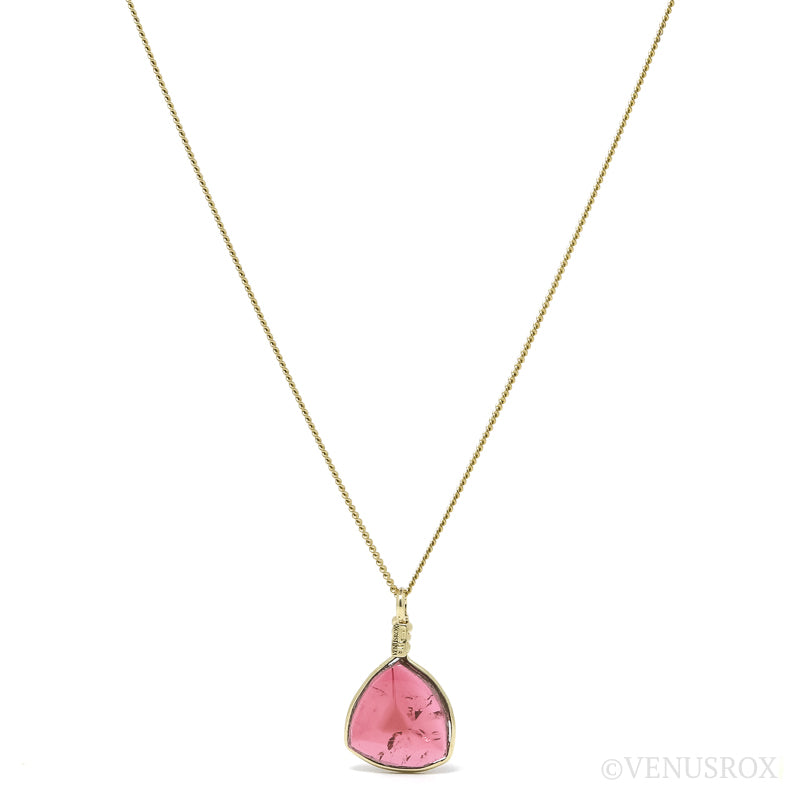 Pink Tourmaline Polished Slice Pendant from the Malkhan Pegmatite Field, Krasnyi Chikoy, Chitinskaya Oblast, Transbaikal, Eastern Siberia, Russia | Venusrox