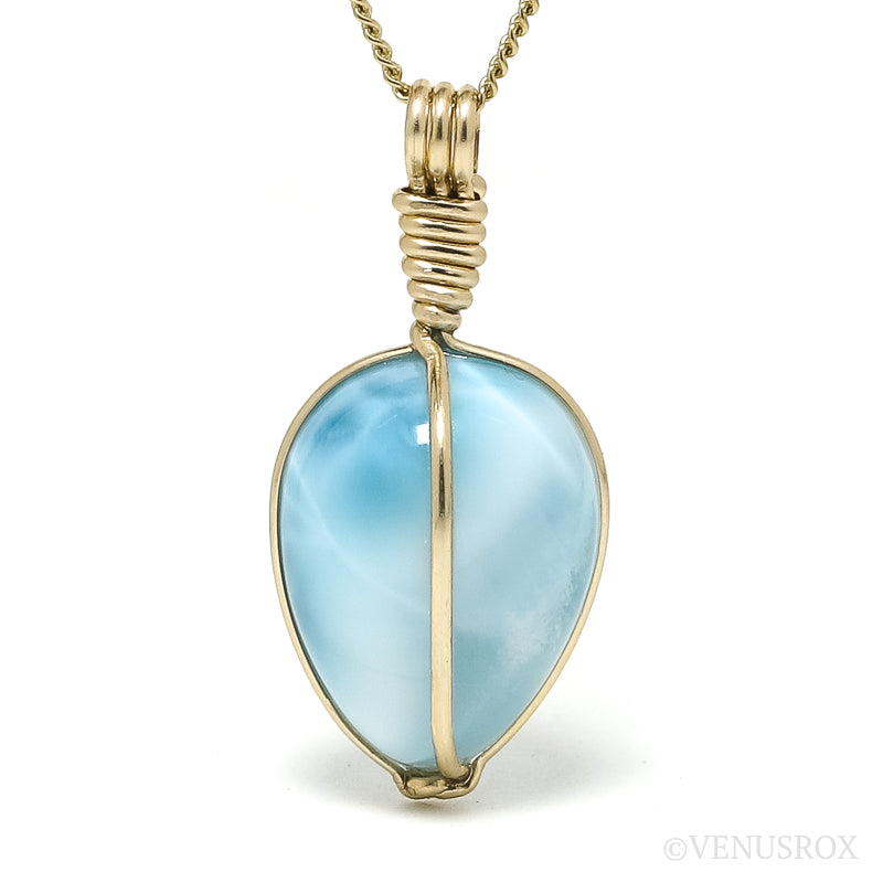 Larimar Polished Crystal Pendant from Dominican Republic, Caribbean Sea | Venusrox