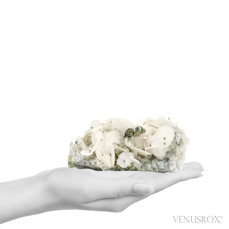 Calcite & Pyrite on Quartz Natural Cluster from Bulgaria | Venusrox