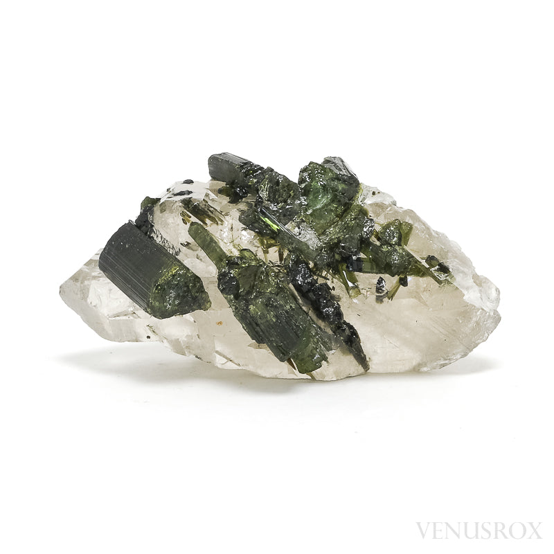 Quartz with Green Tourmaline Natural Cathedral Point from Brazil | Venusrox