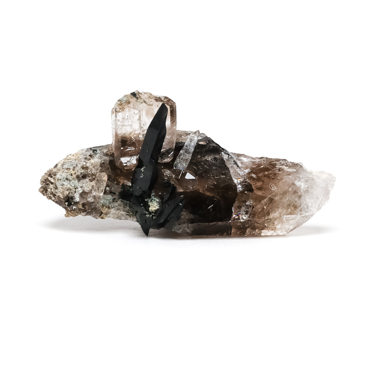 Smoky Quartz with Aegirine & Feldspar Natural Cluster from Mount Malosa, Zomba District, Malawi | Venusrox